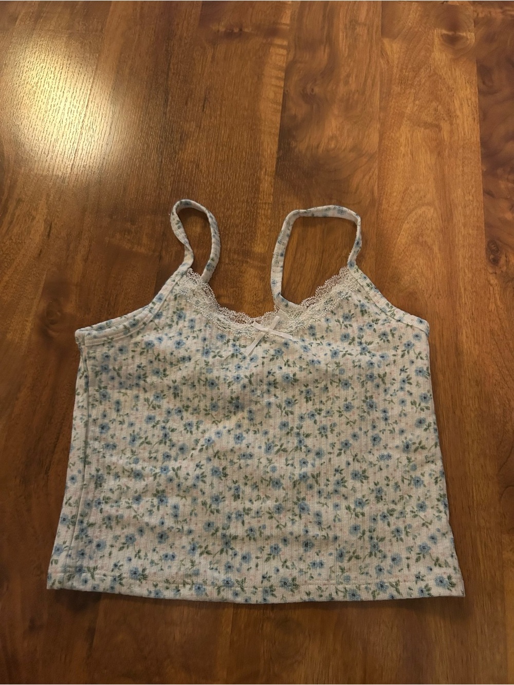 Brandy Melville white floral lace cami
